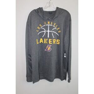 NBA Los Angeles LA Lakers Gray Pullover Lightweight Hoodie NWT! XL